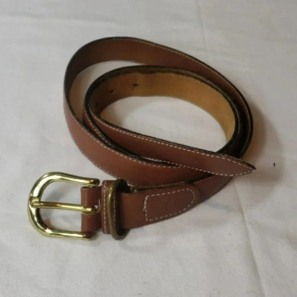 Dockers Tan‎ leather W40 1"W belt/ brass buckle